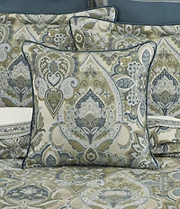 J. Queen New York Avellino Woven Medallion Reversible Square Pillow