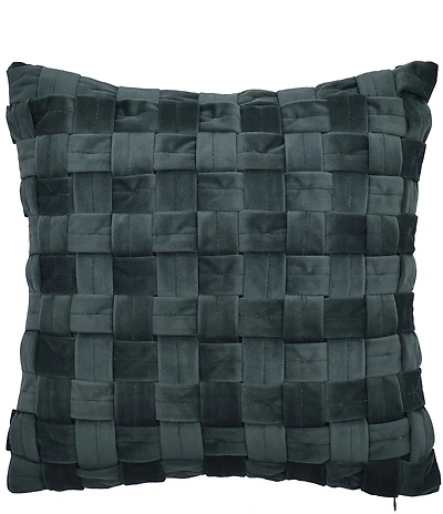 J. Queen New York Baja Basket-Weave Decorative Reversible Square Pillow