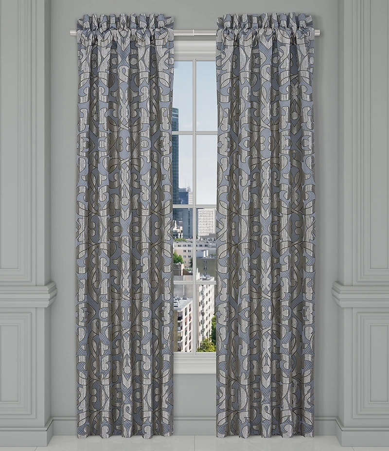 J. Queen New York Barocco Scroll Damask Window Treatment