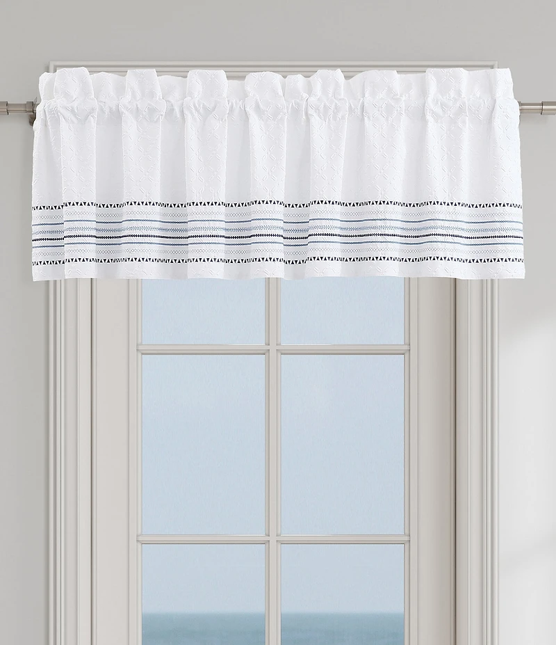 J. Queen New York Bayside Embossed Nautical Stripe Window Treatment