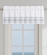 J. Queen New York Bayside Embossed Nautical Stripe Window Treatment