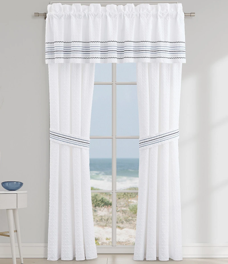J. Queen New York Bayside Embossed Nautical Stripe Window Treatment