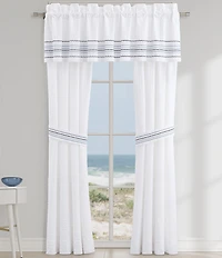 J. Queen New York Bayside Embossed Nautical Stripe Window Treatment