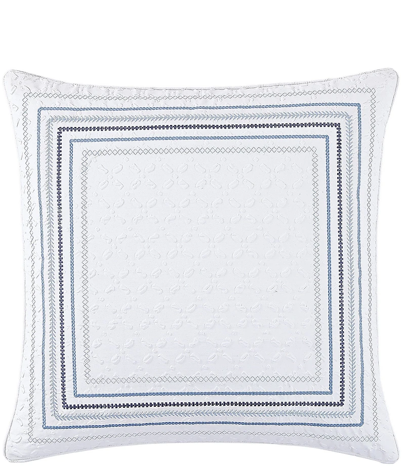 J. Queen New York Bayside Embroidered Border Reversible Euro Sham