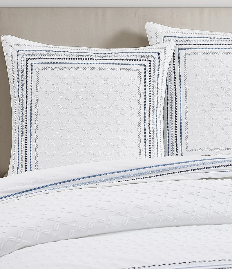 J. Queen New York Bayside Embroidered Border Reversible Euro Sham