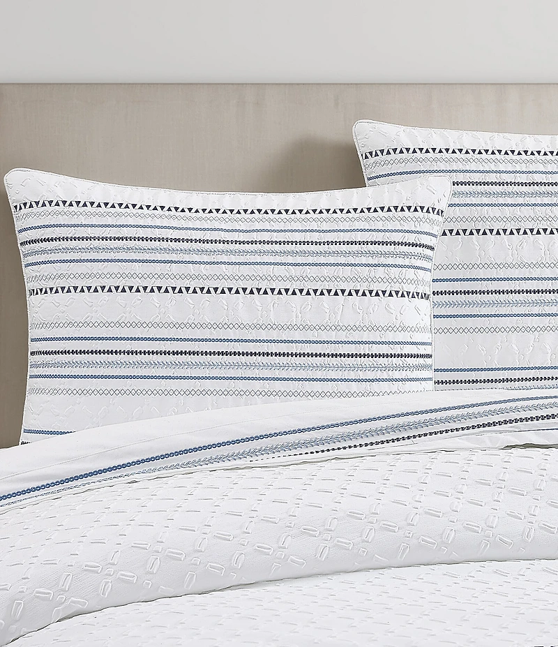J. Queen New York Bayside Embroidered Nautical Striped Comforter Set