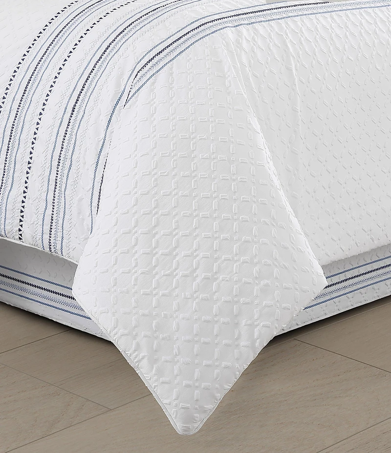 J. Queen New York Bayside Embroidered Nautical Striped Comforter Set