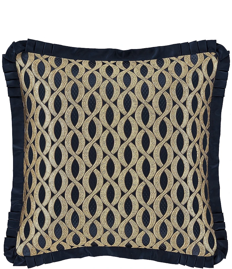 J. Queen New York Biagio Bold Interlocking Woven Damask Reversible Euro Sham