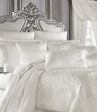 J. Queen New York Bianco Damask Square Pillow
