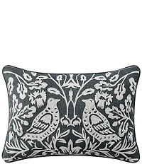J. Queen New York Blossom View Embroidered Chinoiserie Birds Boudoir Throw Pillow
