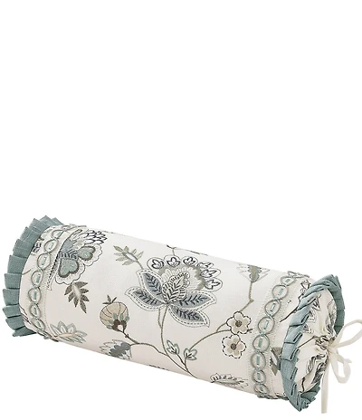 J. Queen New York Blossom View Floral Embroidered Neckroll Accent Pillow
