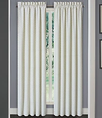 J. Queen New York Garden Textured Blue Diamond Embroidered Window Treatment