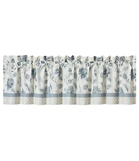 J. Queen New York Garden Textured Blue Diamond Embroidered Window Treatment