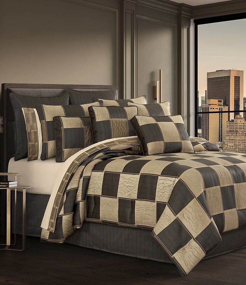 J. Queen New York Brando Highlighted Block Design Square Pillow