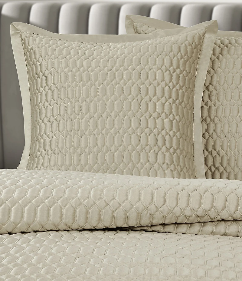 J. Queen New York Brilliance Geometric Pattern Reversible Euro Sham