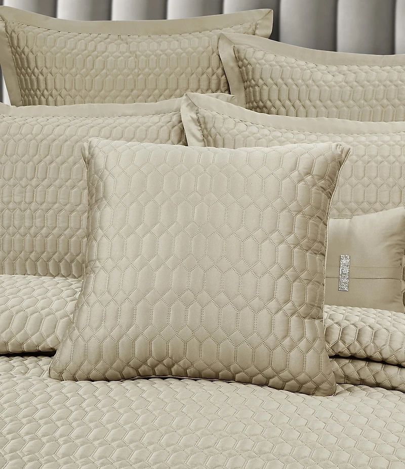 J. Queen New York Brilliance Geometric Square Quilted Reversible Throw Pillow