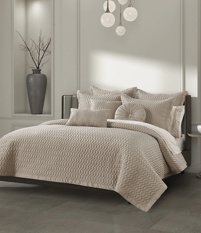 J. Queen New York Brilliance Geometric Square Quilted Reversible Throw Pillow