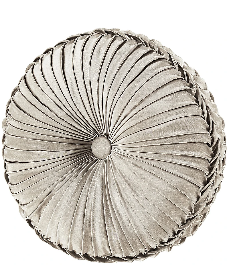 J. Queen New York Brunello Button-Tufted Woven Round Pillow