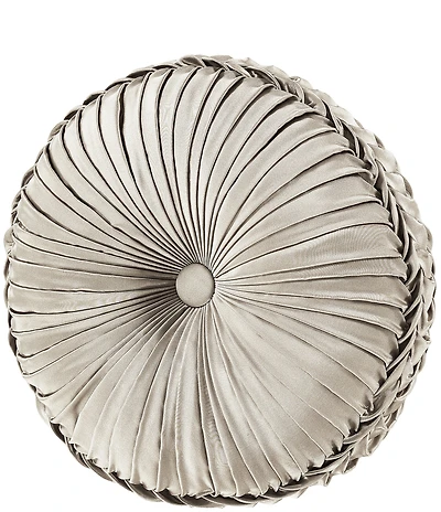 J. Queen New York Brunello Button-Tufted Woven Round Pillow
