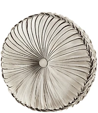 J. Queen New York Brunello Button-Tufted Woven Round Pillow