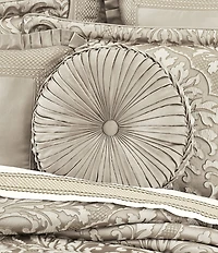 J. Queen New York Brunello Button-Tufted Woven Round Pillow