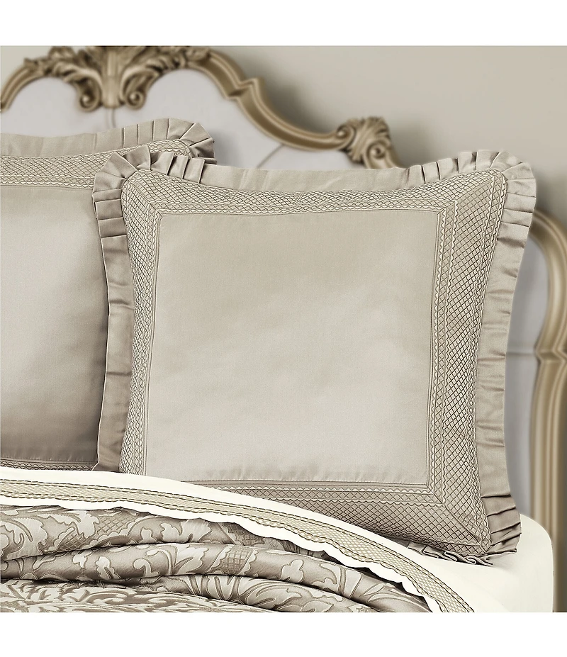 J. Queen New York Brunello Satin Pleated Flange Reversible Euro Sham