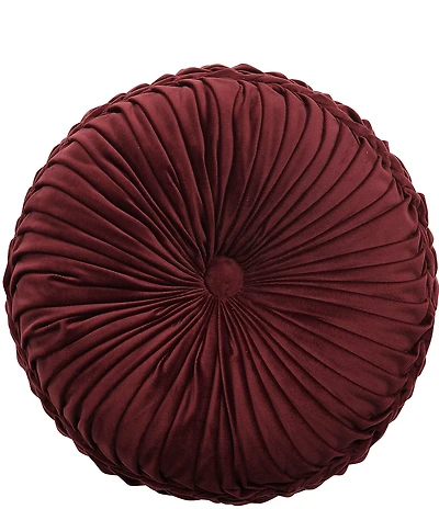 J. Queen New York Calistoga Button-Tufted Braided Detail Tufted Round Pillow