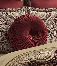 J. Queen New York Calistoga Button-Tufted Braided Detail Tufted Round Pillow