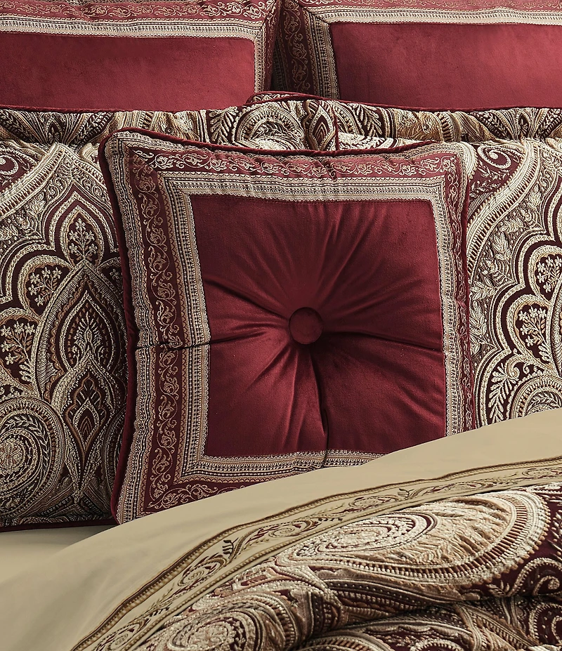 J. Queen New York Calistoga Button-Tufted Framed Reversible Square Pillow