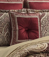 J. Queen New York Calistoga Button-Tufted Framed Reversible Square Pillow