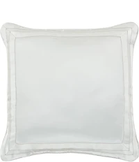 J. Queen New York Calvari Geometric Polished Platinum Striped Border Square Pillow