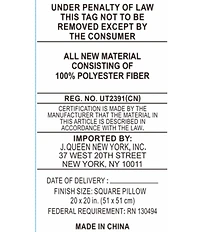 J. Queen New York Calvari Geometric Polished Platinum Striped Border Square Pillow