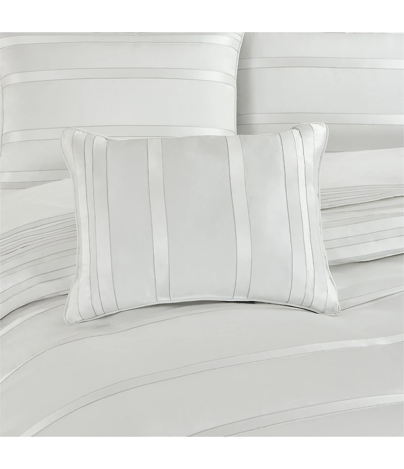 J. Queen New York Calvari Geometric Polished Striped Reversible Boudoir Pillow