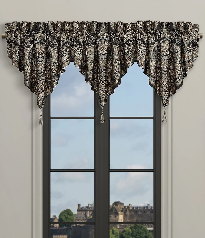 J. Queen New York Cascade Glacier Damask Window Treatments