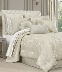 J. Queen New York Celine Button-Tufted Pleated Round Pillow