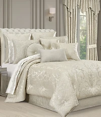 J. Queen New York Celine Woven Damask Decorative Reversible Square Pillow