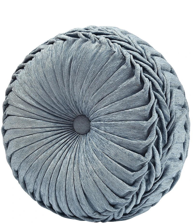 J. Queen New York Celtic Button-Tufted Velvet Round Pillow