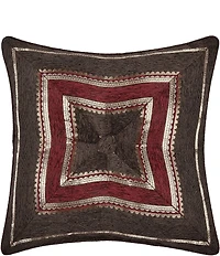 J. Queen New York Cerino Mitered Striped Button Tufted Reversible Square Pillow