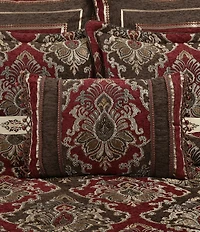 J. Queen New York Cerino Woven Chenille Damask Tasseled Reversible Boudoir Pillow