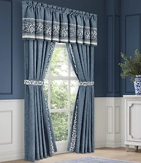 J. Queen New York Chantalee Crewel Floral Embroidery Window Treatment