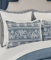 J. Queen New York Chantalee Scroll Floral Design Embroidered Comforter Set