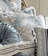J. Queen New York Crystal Palace Floral Jacquard & Velvet Square Pillow