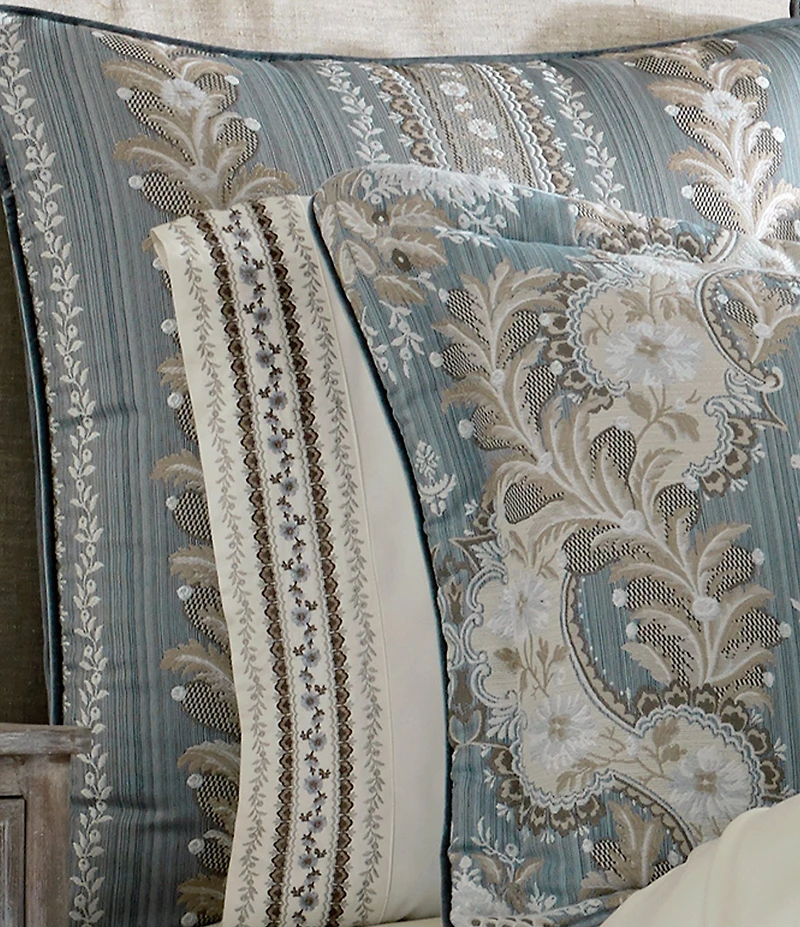 J. Queen New York Crystal Palace Floral Striped Velvet Euro Sham