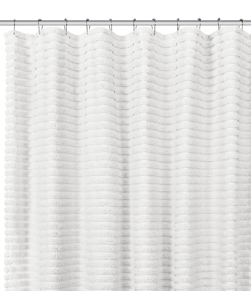 J. Queen New York Darby Tufted Striped Pattern Shower Curtain