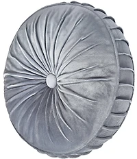 J. Queen New York Dicaprio Button-Tufted Pleated Round Pillow