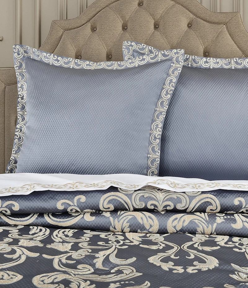 J. Queen New York Dicaprio Scroll Motif Framed Euro Sham