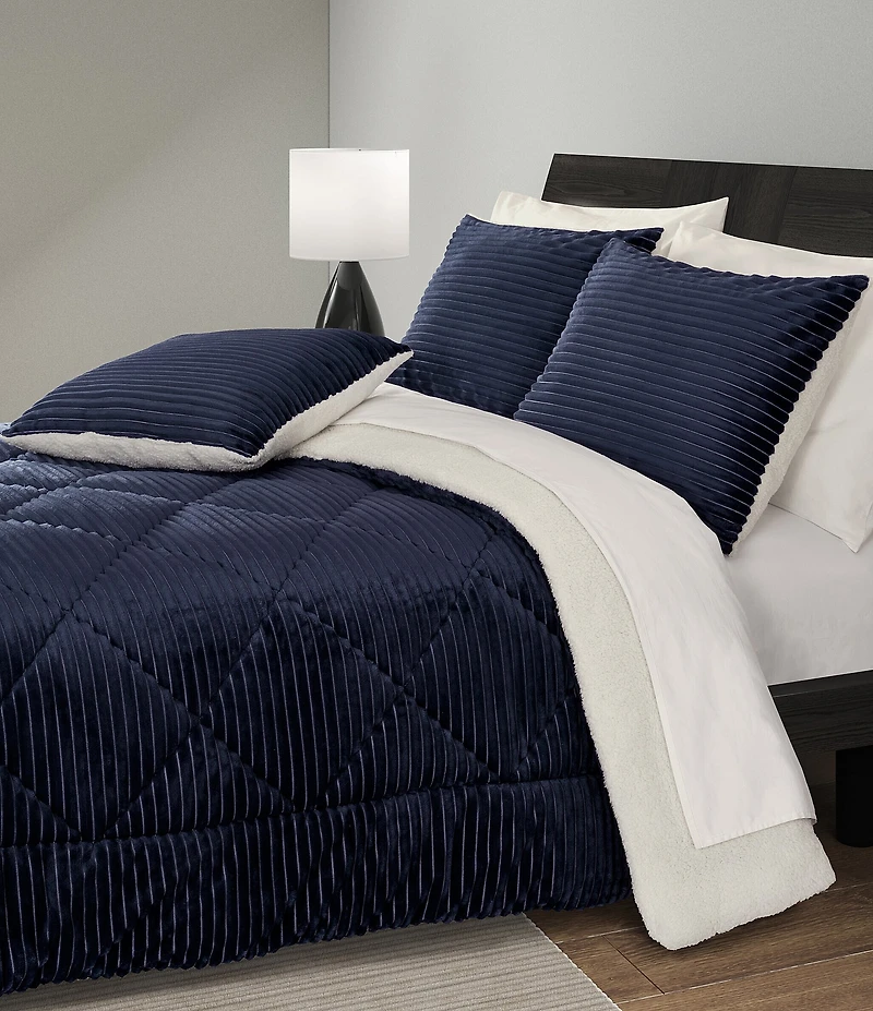 J. Queen New York Everett Diamond Quilted Reversible Comforter Mini Set