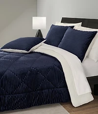 J. Queen New York Everett Diamond Quilted Reversible Comforter Mini Set