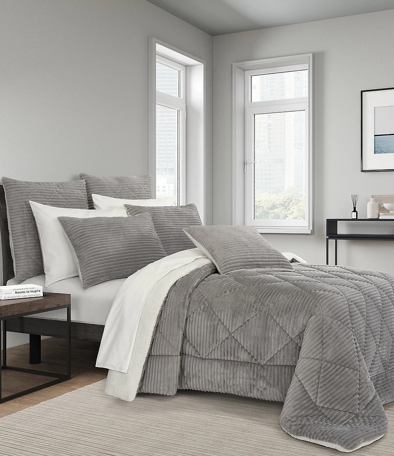 J. Queen New York Everett Diamond Quilted Reversible Comforter Mini Set