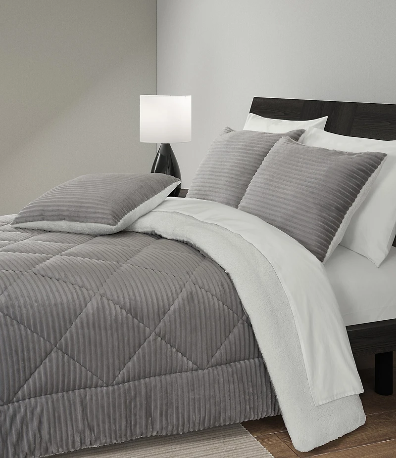J. Queen New York Everett Diamond Quilted Reversible Comforter Mini Set